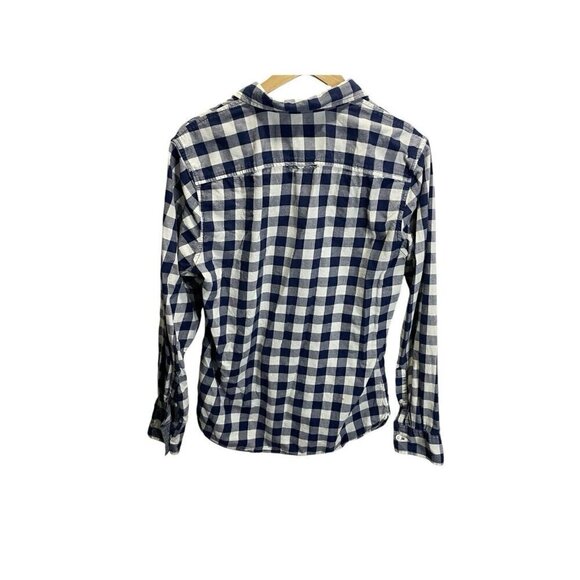 Sun + Stone Long Sleeve Button-Up Blue White Gingham Plaid M Preppy - Picture 3 of 5